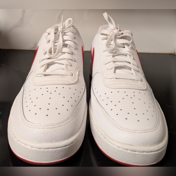Nike Court Vision Low White & Red Sneakers Size 12 Like New MSRP $95 - Picture 3 of 9